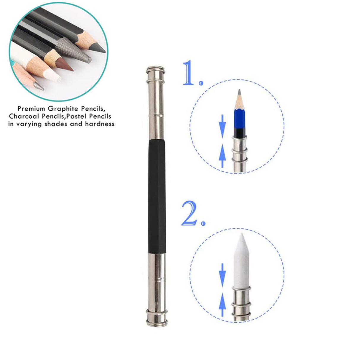 Heshengping - Blending Stump, 15 Pack has Art Eraser Extender Sandpaper, Paper Blending Stumps for Drawing Shading Pencils for Sketching, Blending Pencil, Blending Sticks for Student Artist Heshengping