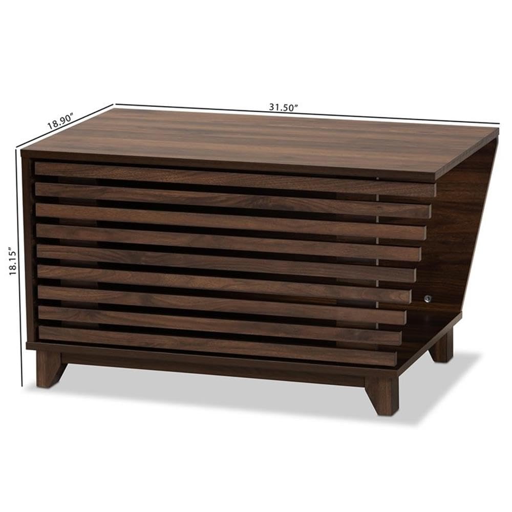 Baxton Studio Eckhart Modern and Contemporary Walnut Brown Finished Wood Cat Litter Box Cover House Baxton Studio