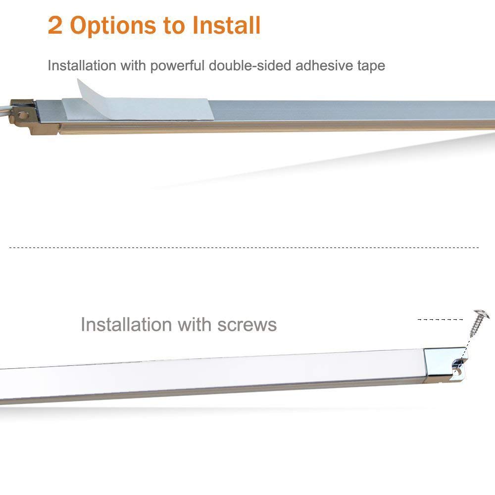 Cefrank Under Cabinet Lighting Bookshelf Light Bar - UL-Listed - Low Profile - Energy Saving - Cool to Touch - Soft Warm White Cefrank