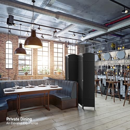 Sorbus 4 Panel Room Divider 6 ft. Tall - Privacy Screen, Extra Wide Double Hinged Panels, Mesh Hand-Woven Design, Partition Room Dividers and Folding Privacy Screens, Wall Divider for Room Separation Sorbus