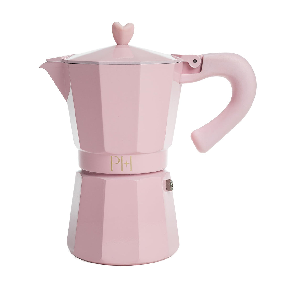 Paris Hilton Stovetop Espresso and Coffee Maker, Italian & Cuban Style Coffee Pot with Iconic Heart Knob, Perfect for Rich Aromatic Espresso, Makes up to 6 Espresso Cups, Pink Paris Hilton