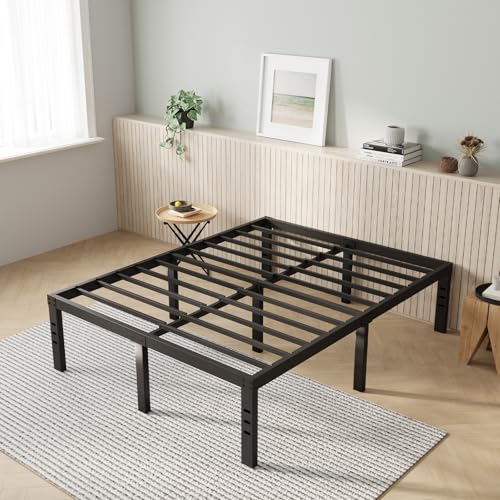 Novilla Queen Bed Frame, 14 Inch Metal Platform Bed Frame Queen Size with Storage Space Under Bed, Heavy Duty Steel Slat Support, Easy Assembly, No Box Spring Needed Novilla