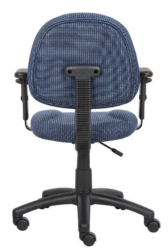 Boss Office Products Perfect Posture Delux Fabric Task Chair with Adjustable Arms in Blue, 250 (B316-BE) Boss Office Products