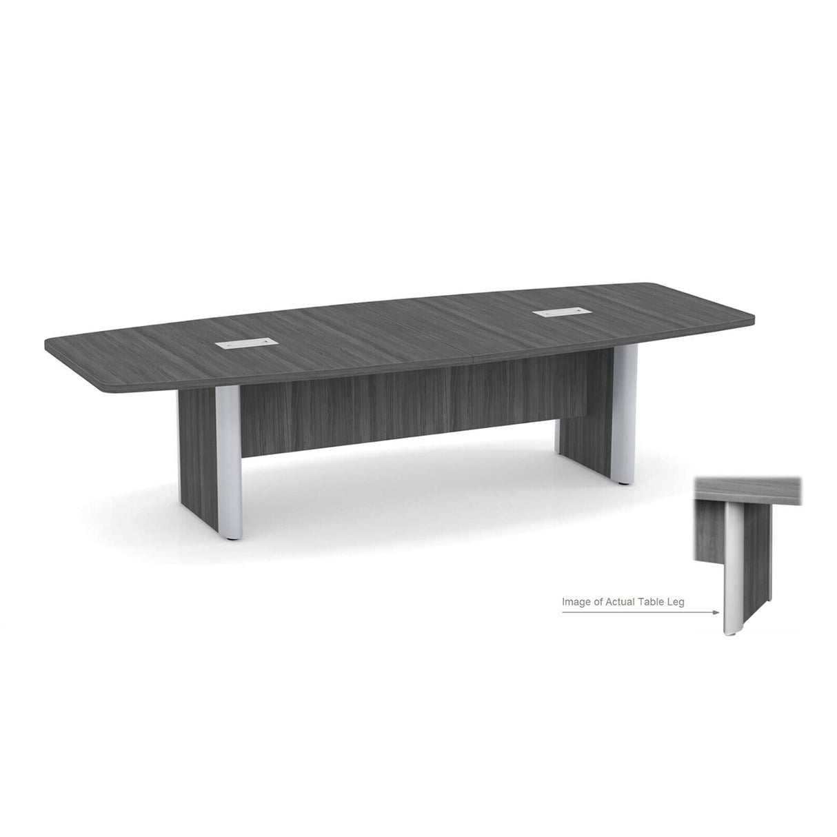 Thaweesuk Shop Espresso Finish 10 FT Modern Boat Shaped Conference Table Wood Hide Wires Inside Elliptical Metal Legs Desk Grommets Racetrack Meeting Room Boardroom Office 118''L x 47-32''W x 29''H Generic