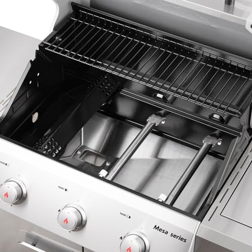 Monument Grills Outdoor Barbecue Stainless Steel 3 Burner Propane Gas Grill, 48,000 BTU Patio Garden Grill with Side Burner and Knob Controls, Mesa305 with BBQ Cover Monument Grills