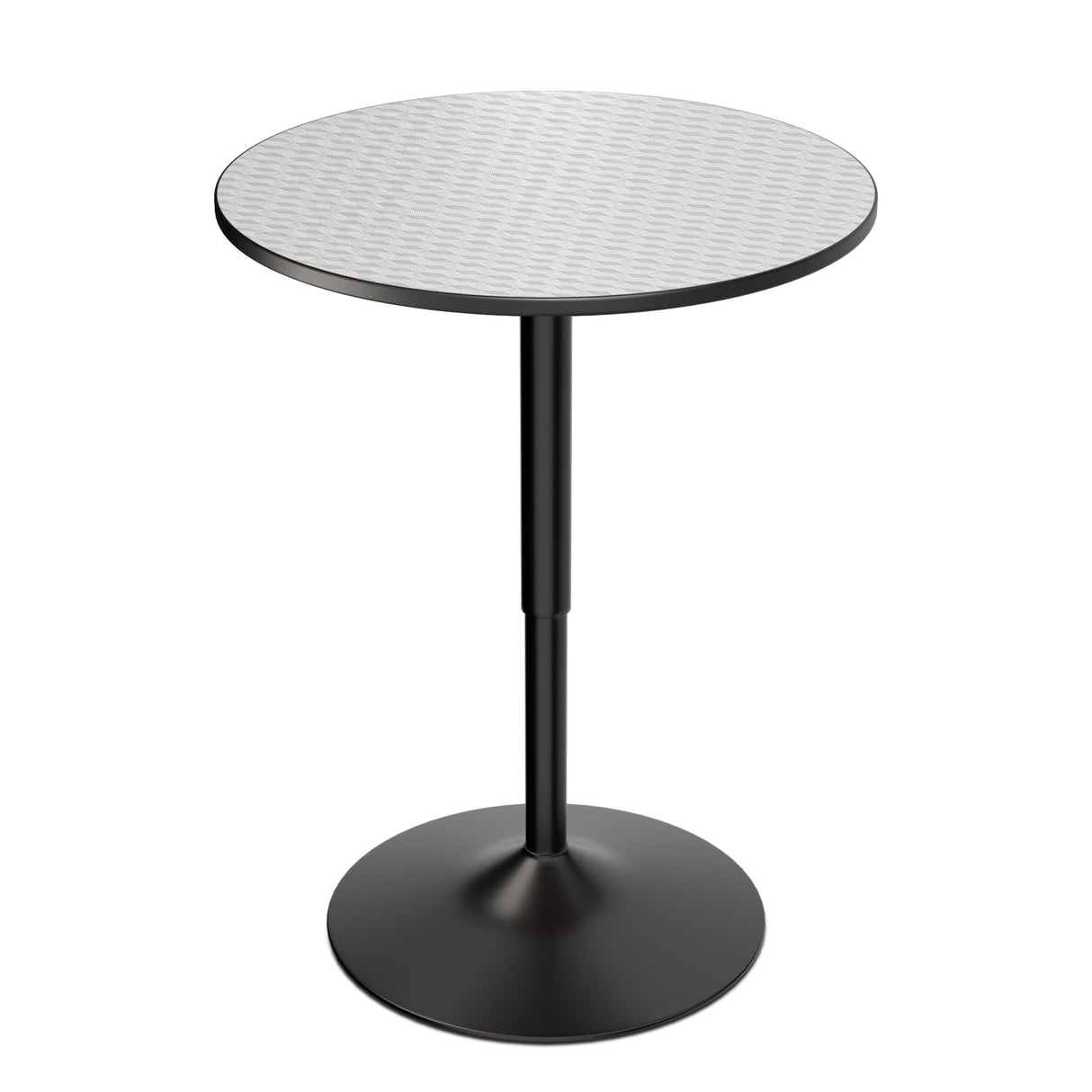 Magshion 23.5'' Round Bar Table, Adjustable Range 27.5"-36" Wood Pub Table with Black Leg and Base for Living Room Dining Room Bar Cocktail Table (Silver) Magshion