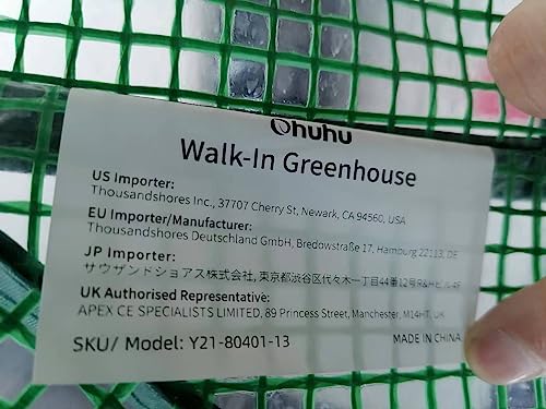 Greenhouse for Outdoors with Screen Windows, Ohuhu Walk in Plant Greenhouses Heavy Duty with Durable PE Cover, 3 Tiers 12 Shelves Stands 4.8x4.8x6.3 FT Plastic Portable Green House with Shelf Clips Ohuhu