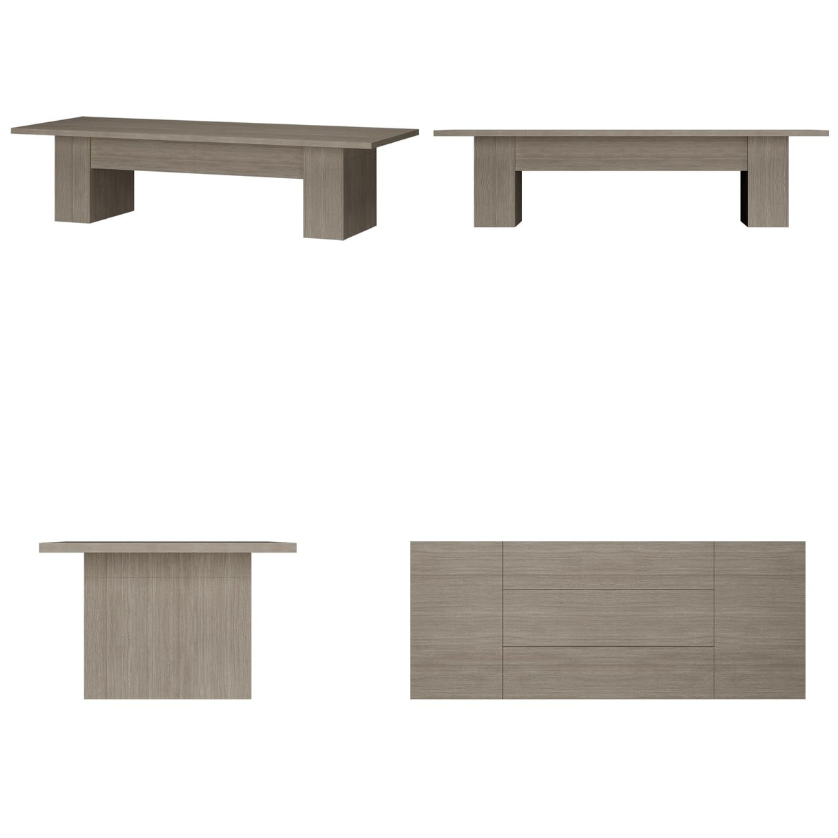 Homsee 118.1" W Rectangular Conference Room Table for 10-12 People, Versatile Modern Wood Seminar Meeting Table for Boardroom, Gray Homsee