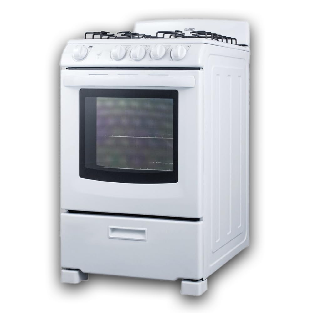 Summit 24" Gas Range, 2.9 cu. ft. Oven, 4 Burners, White- RG244WS Summit Appliance