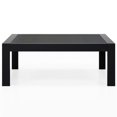 Solaste Aluminum Outdoor Coffee Table, All-Weather Rectangle Metal Patio Coffee Table Furniture for Balcony, Garden, Indoor or Outdoor Use, Black