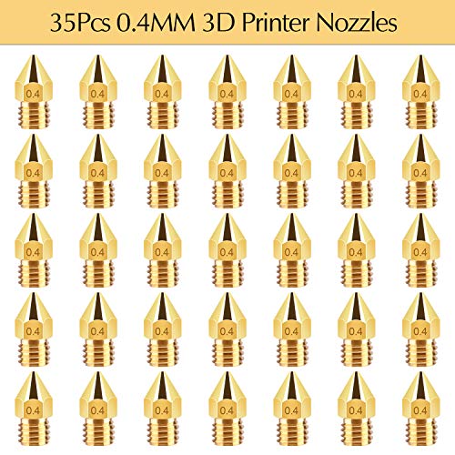 TUPARKA 40Pcs 0.4mm Ender 3 Nozzle Kit 3D Printer Nozzles MK8 Brass Extruder Nozzles for Makerbot Creality CR-10 with Storage Box TUPARKA