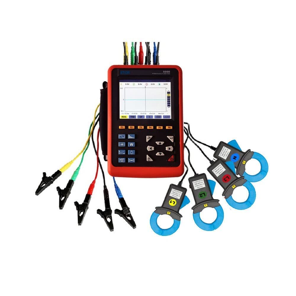 ETCR5000 Power Quality Analyzer 3 Phase Multi-Functional Power Quality Logger with ETCR068B Ф68mm Current Clamp Sensor Range 1.0A~1000A ETCR