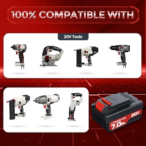 GROWFEAT 2Pack 7.0Ah Battery Replacement for Porter Cable 20V Battery, Compatible with PCC685L PCC680L PCC682L PCC685LP Replace for Porter Cable 20-Volt Lithium-ion Battery GROWFEAT