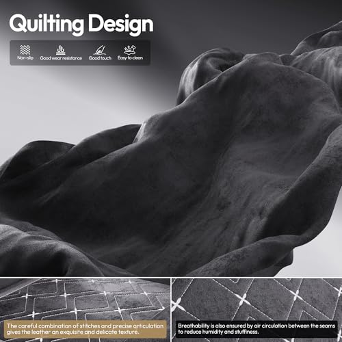 Dowinx Gaming Chair with Heated Massage Lumbar Support,Big and Tall Fabric Gaming Chairs for Adults with Footrest, Ergonomic Computer Game Chair with Poket Spring Cushions, 350lbs, Black Dowinx