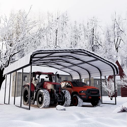 Royal Windsor 20×20 FT Metal Carport Car Port for 2 Car, Heavy Duty Carports Canopy with Galvanized Steel Roof Building and Frame, Outdoor Carport Kits Multi-Use Garage Shed for All-Weather Royal Windsor