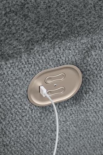 Signature Design by Ashley Tip-Off Casual Wall Hugger Power Recliner with Adjustable Headrest and USB Ports, Gray Signature Design by Ashley