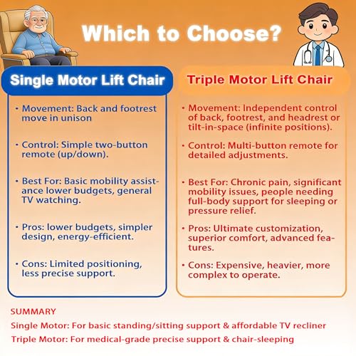 Gehtmnl Triple Motor Large Power Lift Recliner Chair for Elderly with Heat and Massage, Lay Flat Lift Chairs for Seniors Infinite Position, Extended Footrest, USB Ports (Dark Brown)