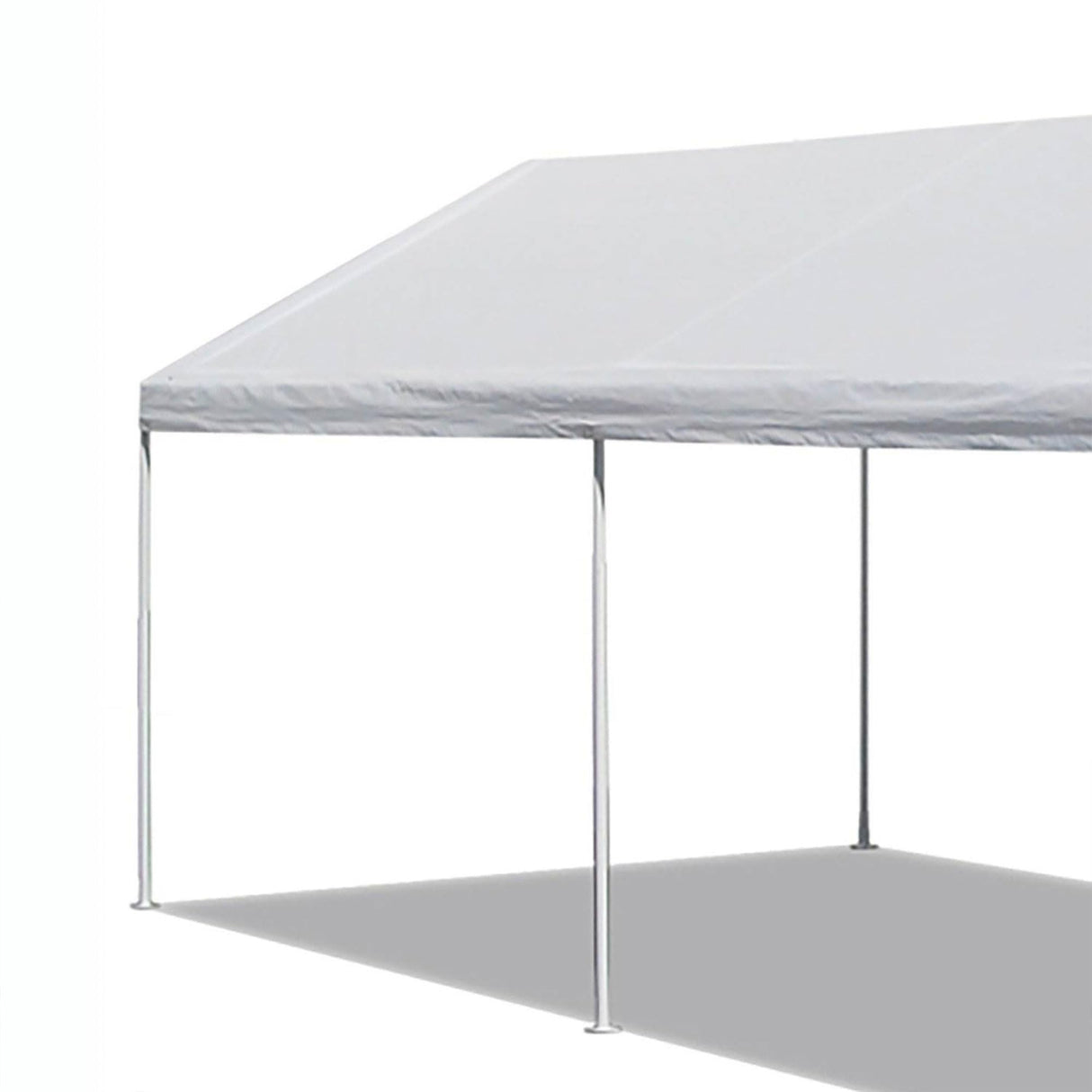 Caravan Canopy Powder Coated Heavy Duty Steel Frame Pop Up Carport with 6 Steel Stakes for Outdoor Activities and Events, White Caravan