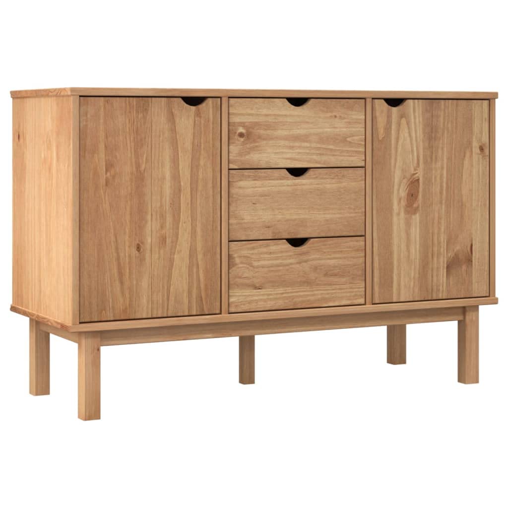 loibinfen Wooden Sideboard with 3 drawers and 2 compartments, Buffet Sideboard Storage Credenza Cabinet Console Table Kitchen Dining Room Furniture Organizer, Entryway Cupboard, 44.7"x16.9"x28.7" -AA loibinfen