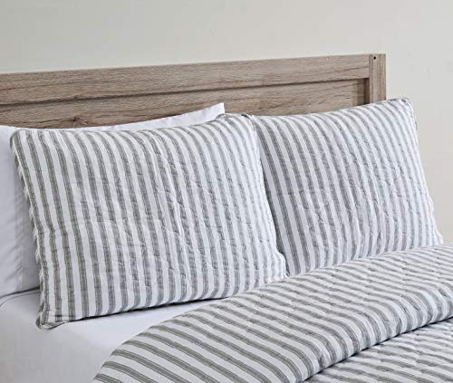 Stone Cottage - Full/Queen Quilt Set, Reversible Cotton Bedding with Matching Shams, Ideal Bedding Set (Willow Way Grey, Full/Queen) Stone Cottage
