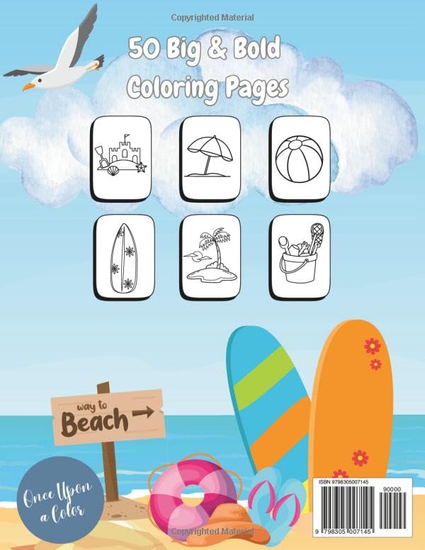 A Day at the Beach Coloring Book WoodArtSupply