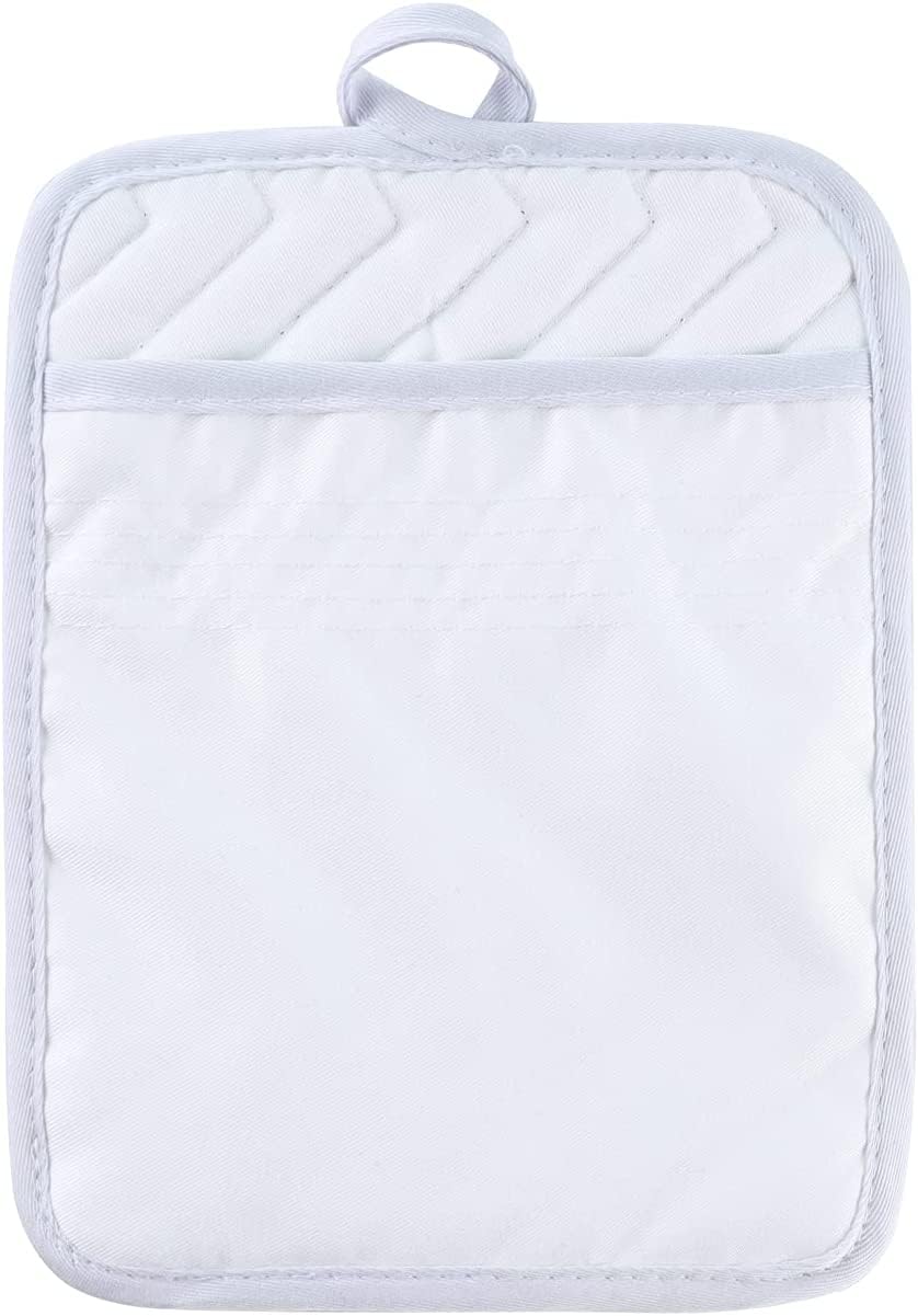 Sublimation Blanks 9"x7" Polyester/Cotton White Pot Holders with Sublimation Pocket DIY Set of 6 Tromic
