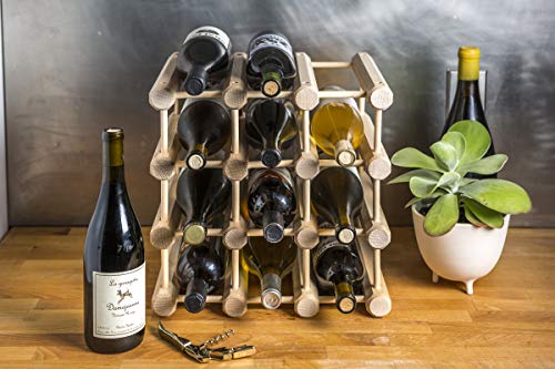 J.K. Adams Ash Wood Modular Stackable Wine Rack Storage Holder with Natural pins, 40 Bottle J.K. Adams