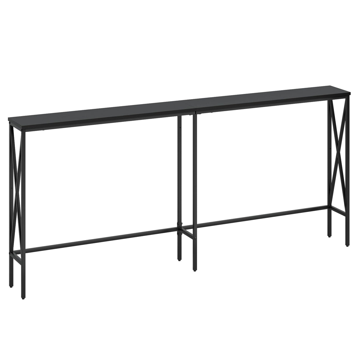 Masupu 70.9" Console Table, Modern Narrow Long Sofa Table Behind Couch, Skinny Entry Table, Industrial Sofa Table with Metal Frame for Hallway, Living Room, Classic Black… Masupu