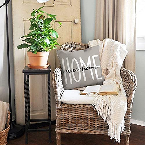 DFXSZ Farmhouse Pillow Covers 18x18 Set of 4,Eucalyptus Leaves Decorations Truck Vase Home Sweet Home Linen Cushion Case Gifts for Home Decor… DFXSZ