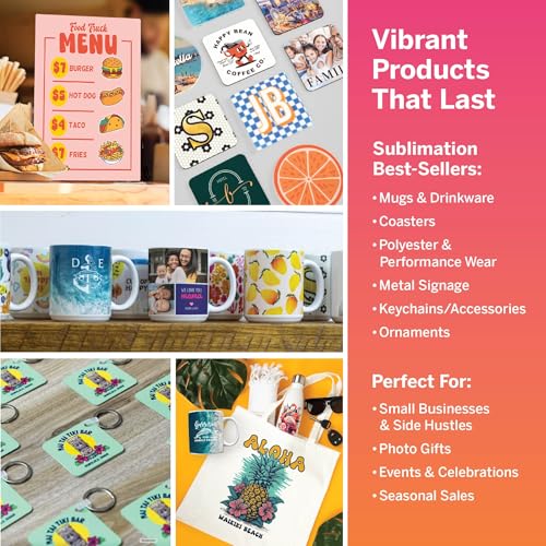 Sawgrass SG500 Sublimation Printer Starter Bundle | Anti-Clog Dye-Sublimation Printer with 20mL SubliJet UHD Inks & TruePix Paper | Purpose-Built for Sublimation | Wi-Fi Enabled | Easy Setup