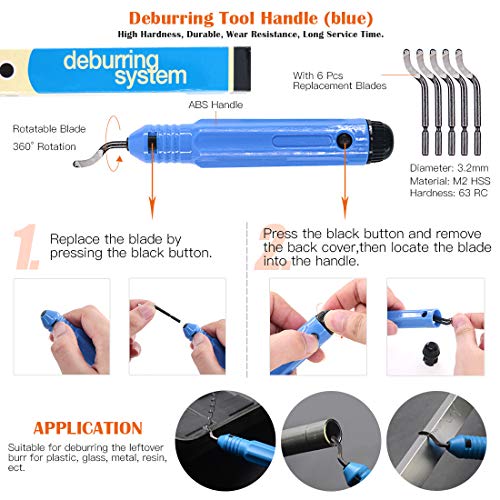 Rustark 42 Piece 3D Print Tool Kit Includes Debur Tool, Cleaning and Removal Tool with Storage Bag, 3D Printer Tool Set for Cleaning, Finishing and Printing 3D Prints Rustark