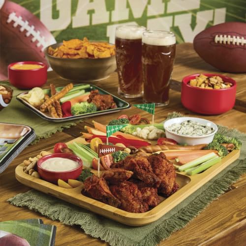 FARBERWARE Build-a-Board Cutting Board with Compartments and Clear Locking Lid for Charcuterie, Snacks, and More-Make it. Take it. Enjoy it, 11x14 Inch, Bamboo Farberware