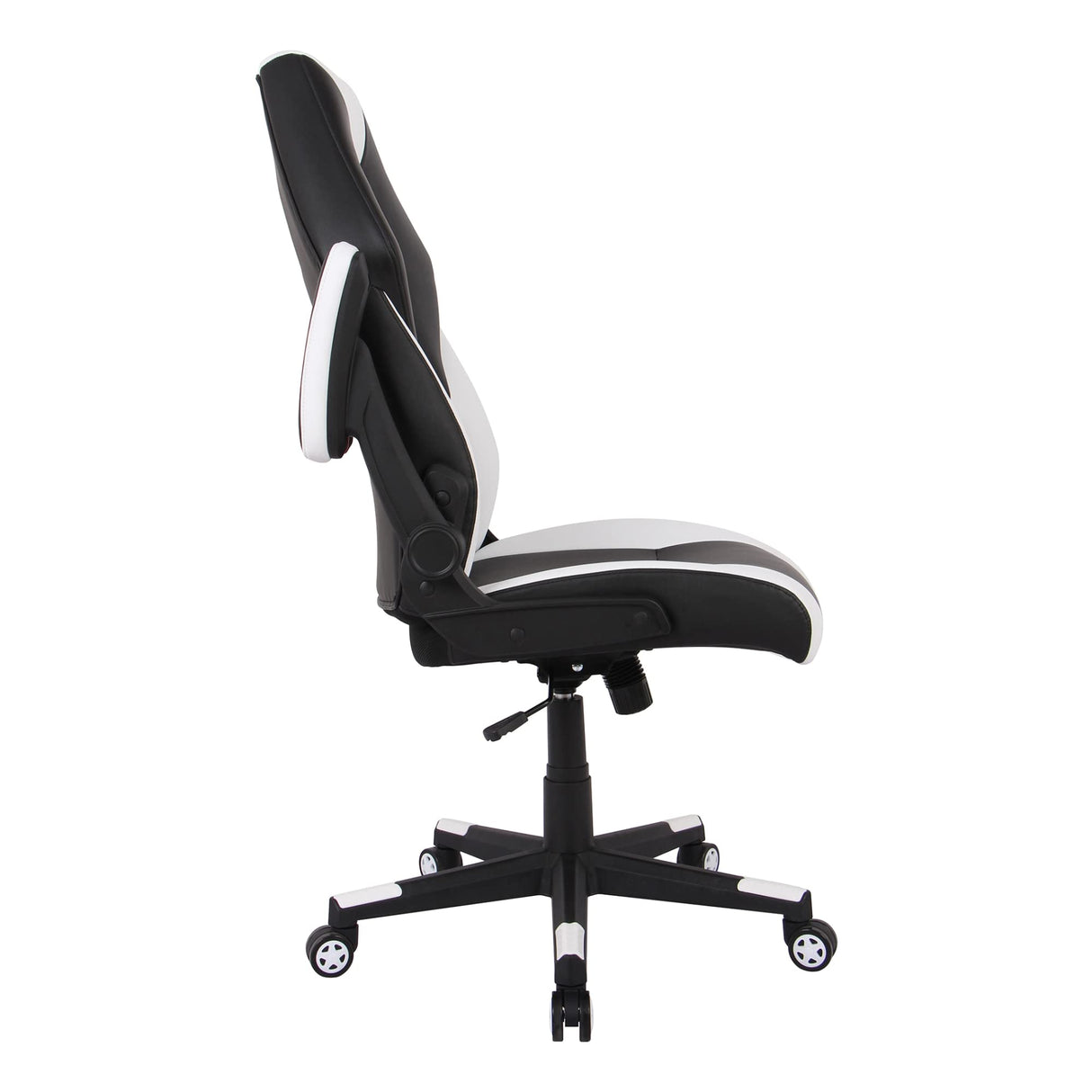 RS Gaming™ RGX Faux Leather High-Back Gaming Office Chair, Black/White, BIFMA Compliant Realspace