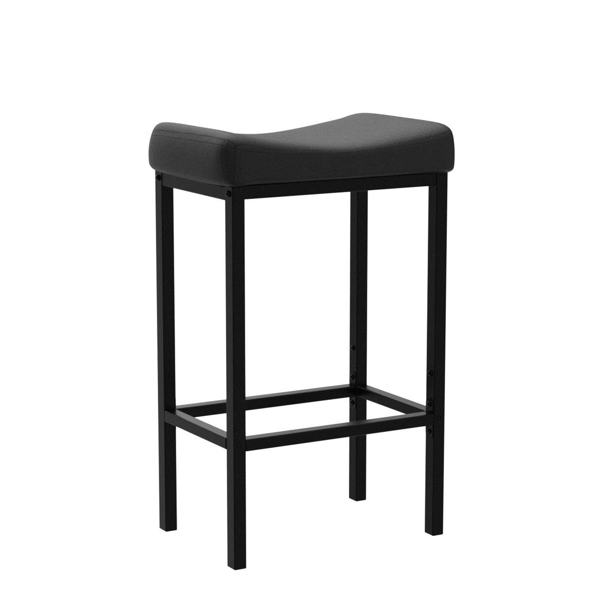 HOOBRO Bar Stools, Set of 2 Bar Chairs, Counter Height Stools, Saddle Stools with Curved Surface, Kitchen Stools, 24.8 Inches, 2.4" Thick Upholstery, for Kitchen, Dining Room, Cafe Black BB10BY01 HOOBRO