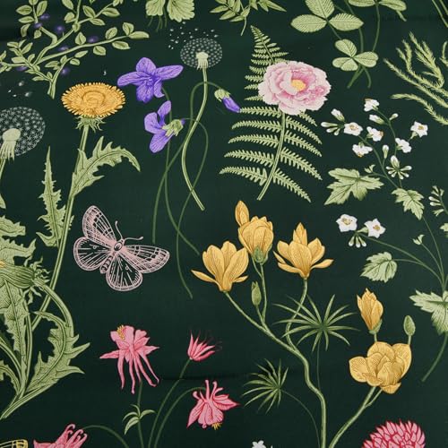 Yiran Floral Full Size Comforter Set, 7 Piece Dark Green Comforter Bedding Set, Spring Bed in a Bag Botanical Flowers Pattern, Soft Lighrweight Complete Comforters with Sheets for Women Yiran