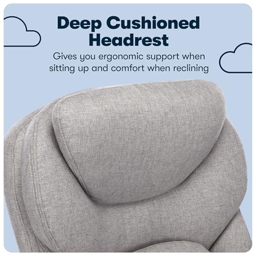 Serta Ergonomic Executive Office Chair Motion Technology Adjustable Mid Back Design with Lumbar Support, Light Gray Fabric Serta