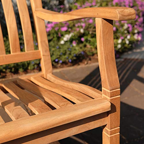 Cambridge Casual Arie Patio Porch Rocking Chair for Outdoor, Single Item/Natural Teak Cambridge Casual