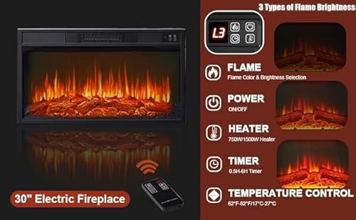 80" LED Electric Fireplace with Mantel, Fireplace TV Stand for 90 Inch TV, Modern Entertainment Center with Storage, Delicate Three-Dimensional Molding with Remote Control for Living Room BOSHIRO