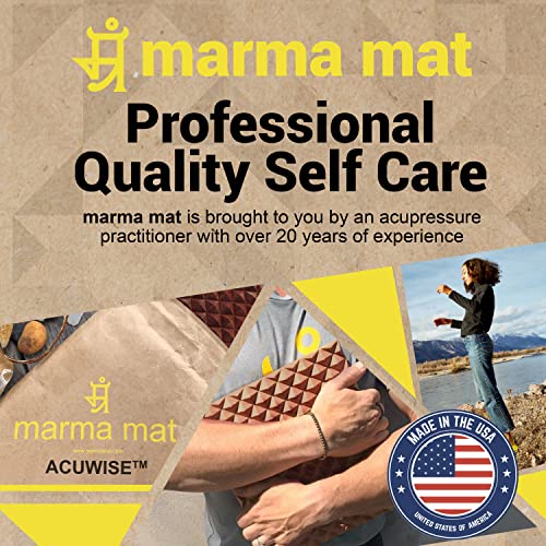 Premium Mahogany Wood Acupressure Mat for Pain Relief, Neuroplasticity and Relaxation | Made in USA, 9.5” W x 11” L x 1.5” H ACUWISE