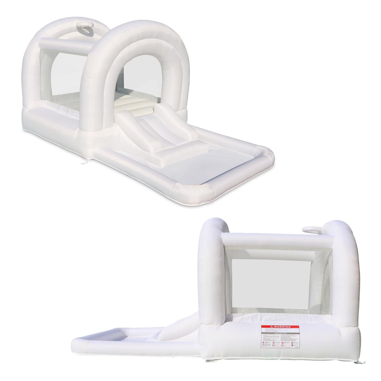 Bounceland Daydreamer Cloud Bounce House w/Ball Pit, Neutral Bouncer with Slide, 11.8 ft L x 6.9 ft W x 5.9 ft H, UL Blower Included, Basketball Hoop, 30 Pastel Plastic Balls, Trendy Bouncer for Kids Bounceland