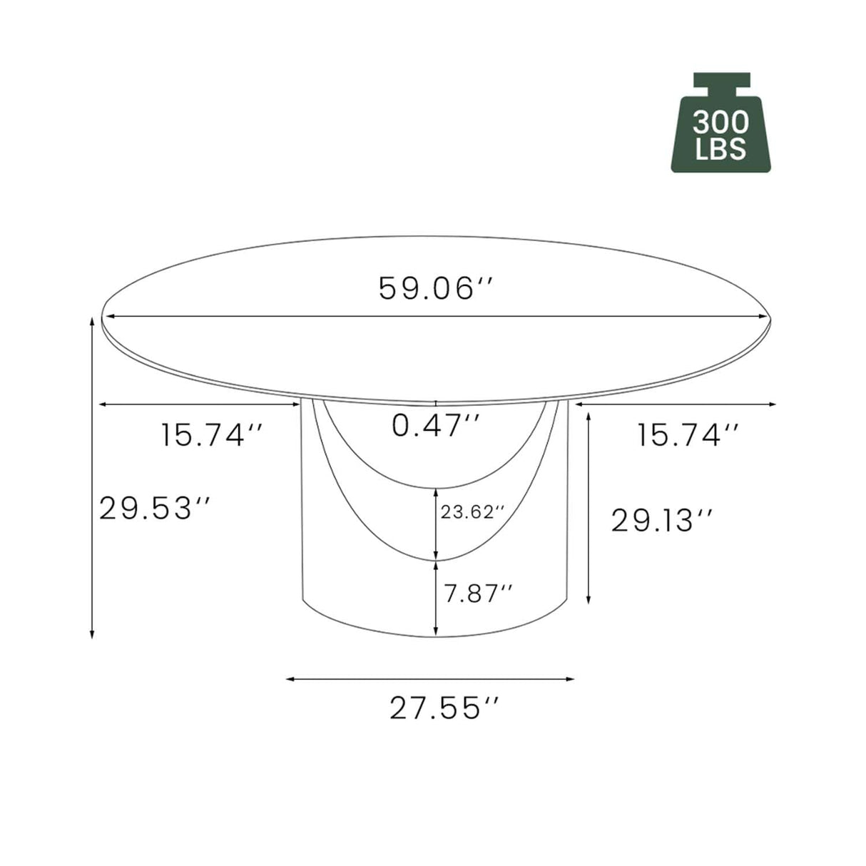 POVISON 59" Round Dining Table for 6, Glossy White Sintered Stone Dining Tabletop with Bronze Carbon Steel Pedestal, Modern Dining Room Table for Living Room, Kitchen (Table ONLY) POVISON