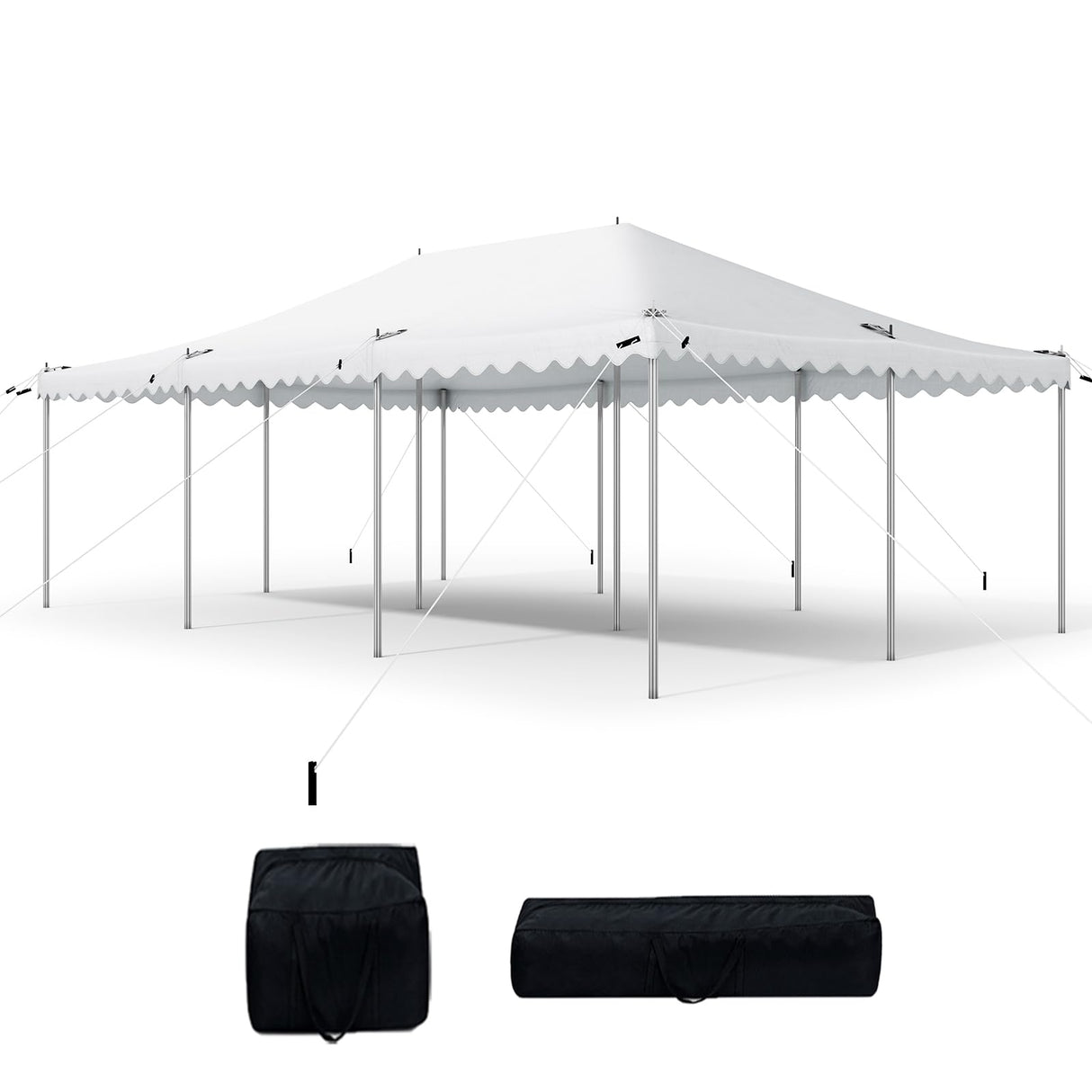 Quictent 20x30 Party Tent Heavy Duty Fire Retardant Pole Tent Weekend Canopy Easy Set Up with 100 Person Capacity, Outdoor Canopies for Parties, Weddings, and Events (White) Quictent
