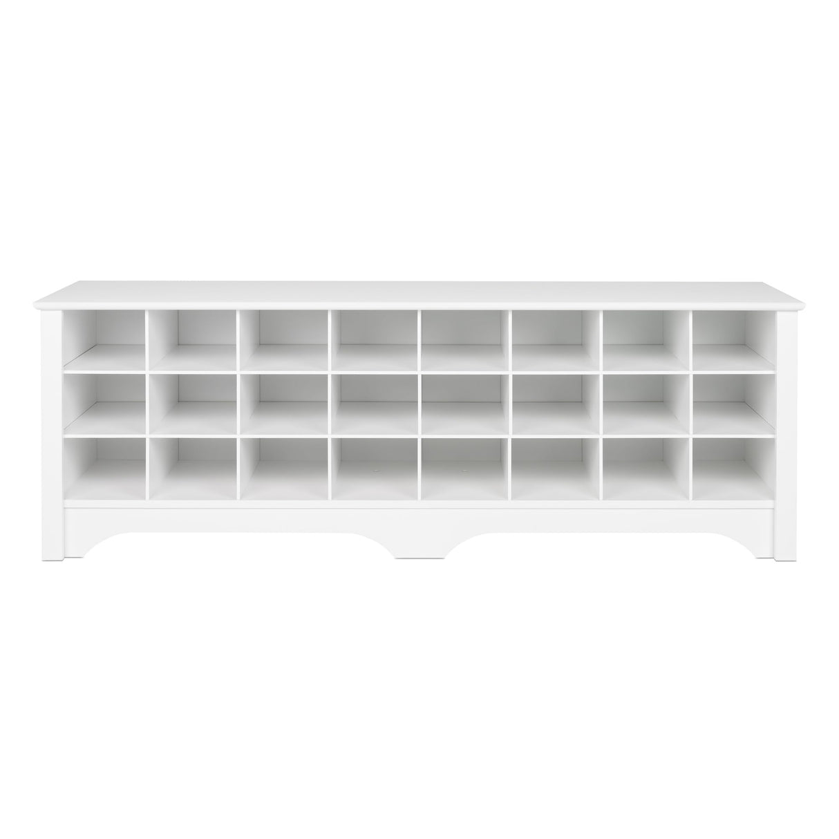 Prepac White Hall Bench with Storage and Seating: 24-Shoe Cubby Bench, Ideal White Shoe Rack for Entryway, Sized 15.5" D x 60" W x 20.25" H Prepac