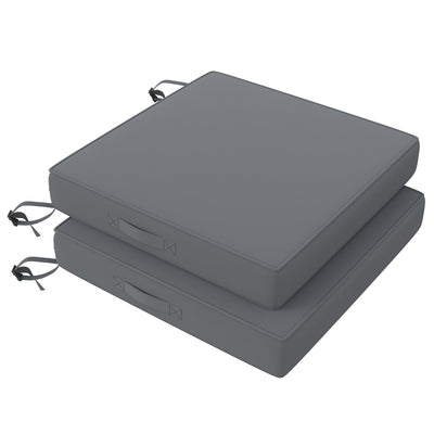 UDPATIO Outdoor Chair Cushions, 19×19 Inch Waterproof Outdoor Seat Cushions, Fade Resistant Patio Chair Cushions for Patio Furniture with Adjustable Straps, Removable Cover and Handl Set of 2