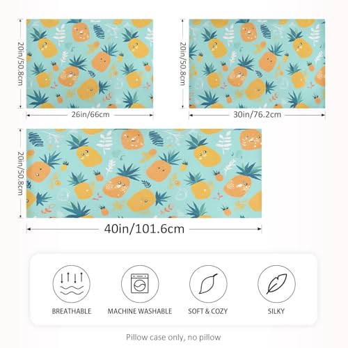 Bokkoy Soft and Silky Satin Pillow Case with Tropical Pineapple Wrinkle Resistance for Standard, Queen, and King Sizes - Single Pack Sales Bokkoy