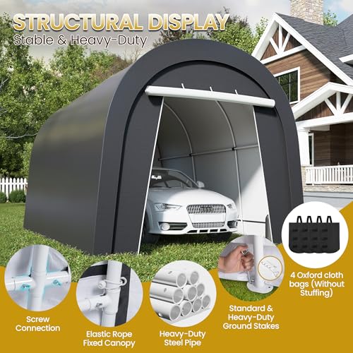 Wisteria Lane Heavy Duty Carport with 4 Cloth Bags, All-Weather Car Canopy with 2 Roll-up Doors, Portable Garage Storage Shelter Shed for Cars, Truck, or Garden Tools, 10' x 15' Wisteria Lane