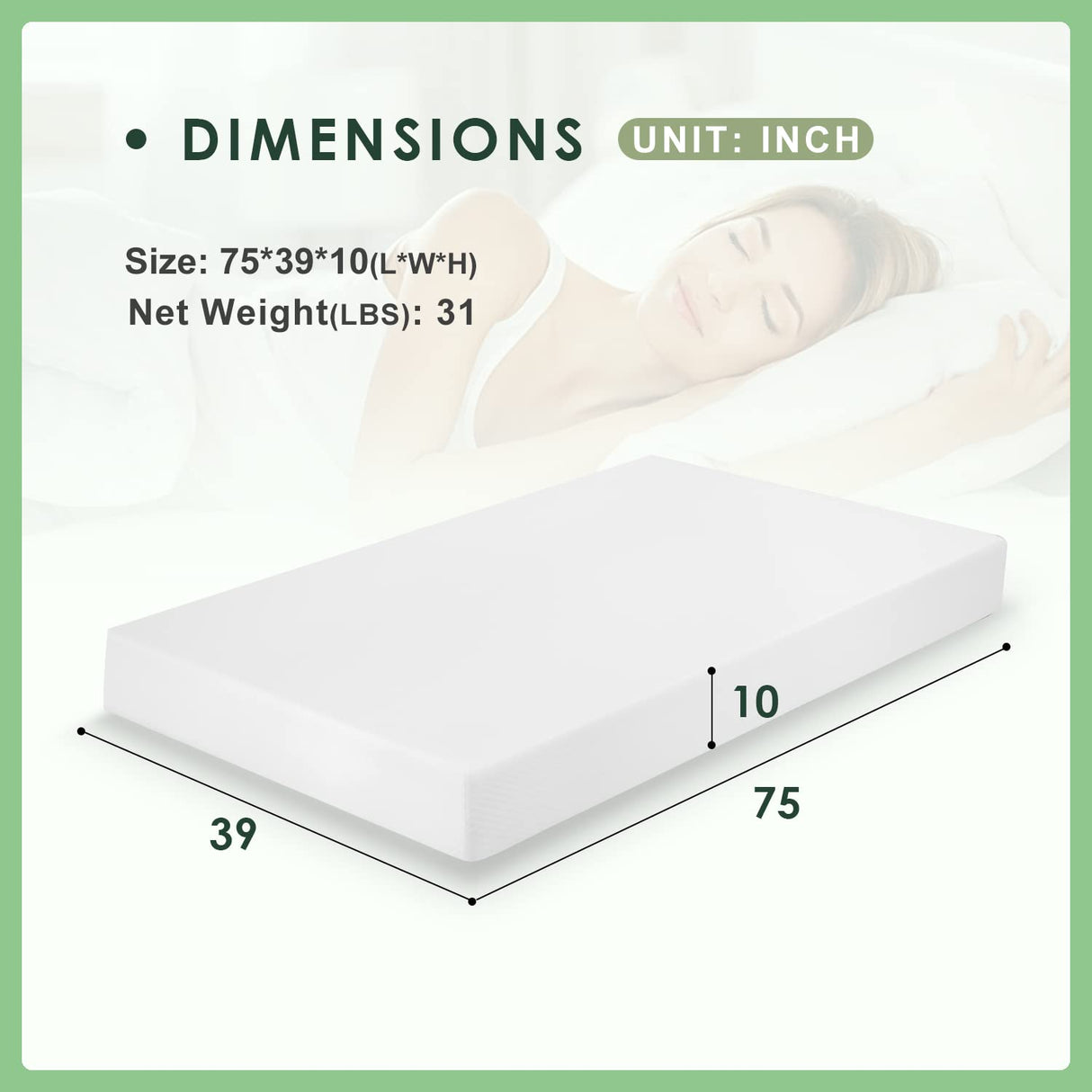 PayLessHere 10 Inch Twin Gel Memory Foam Mattress Fiberglass Free/CertiPUR-US Certified/Bed-in-a-Box/Cool Sleep & Comfy Support PayLessHere