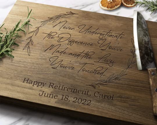 Personalized Retirement Cutting Board - Engraved Gifts, Personalized Cutting Board, Retirement Gift, Gift For Retirement American Sign Letters