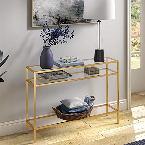 Siviline 42'' Wide Rectangular Console Table in Brass Henn&Hart