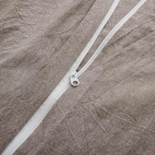 100% Cotton Duvet Cover Full Size, Mauve Brown Linen-Like Natural Bedding Set with Zipper Closure (No Comforter), Full Size, Duvet Cover (80"x90") x 1, Pillowsham(20"x26") x 2 LOVQUE